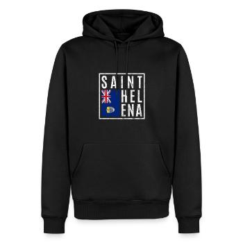 Sainte-Hélène - Sweat à capuche Premium bio Homme - noir - Devant - Nico (187cm)