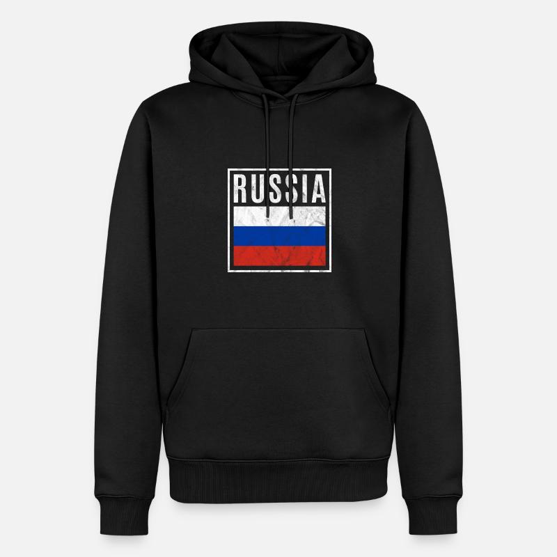 Russie - Sweat à capuche Premium bio Homme - noir