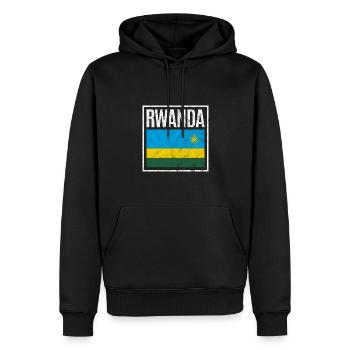 Ruanda - Männer Premium Bio Hoodie - Schwarz - Vorne - Nico (187cm)