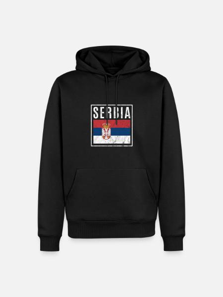 Serbie - Sweat à capuche Premium bio Homme - noir