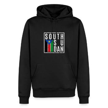 Soudan du Sud - Sweat à capuche Premium bio Homme - noir - Devant - Nico (187cm)