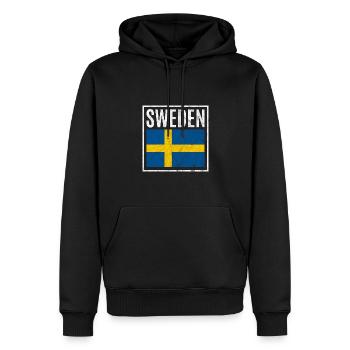 Suède - Sweat à capuche Premium bio Homme - noir - Devant - Nico (187cm)