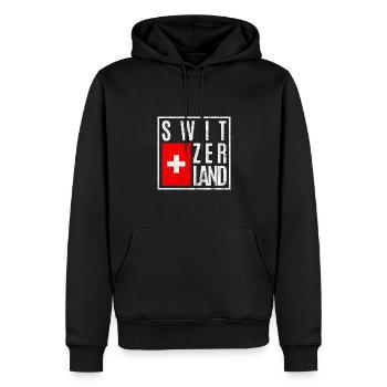 Suisse - Sweat à capuche Premium bio Homme - noir - Devant - Nico (187cm)