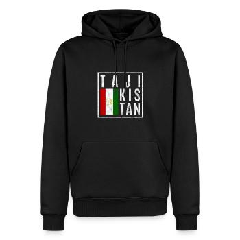 Tadjikistan - Sweat à capuche Premium bio Homme - noir - Devant - Nico (187cm)