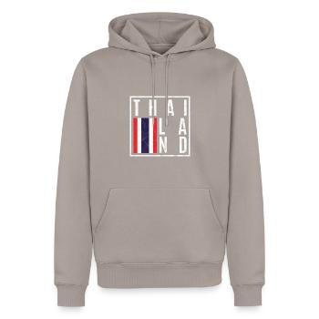 Thaïlande - Sweat à capuche Premium bio Homme - taupe - Devant - Nico (187cm)
