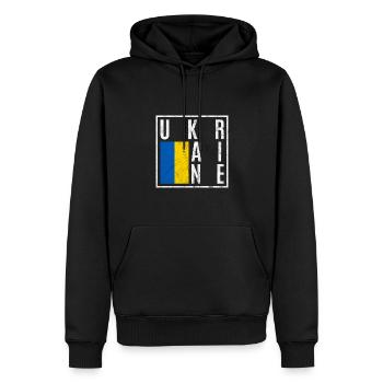 Ukraine - Men’s Premium Organic Hoodie - black - Front - Nico (187cm)