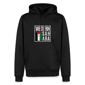 Sahara occidental - Sweat à capuche Premium bio Homme - noir - Devant - Nico (187cm)