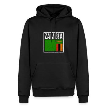 Sambia - Männer Premium Bio Hoodie - Schwarz - Vorne - Nico (187cm)