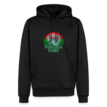 Burkina Faso - Sweat à capuche Premium bio Homme - noir - Devant - Nico (187cm)