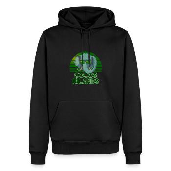 Îles Cocos - Sweat à capuche Premium bio Homme - noir - Devant - Nico (187cm)