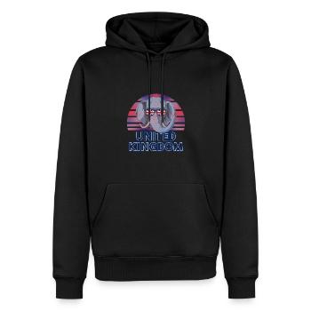 Großbritannien - Männer Premium Bio Hoodie - Schwarz - Vorne - Nico (187cm)