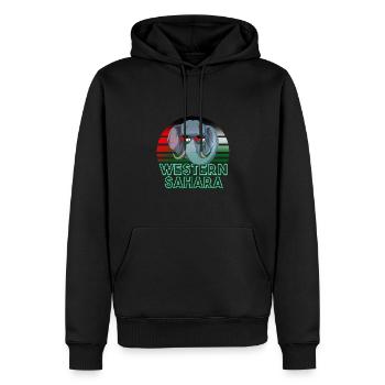 Sahara occidental - Sweat à capuche Premium bio Homme - noir - Devant - Nico (187cm)