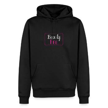 Maquilleuse beauté cadeau - Sweat à capuche Premium bio Homme - noir - Devant - Nico (187cm)