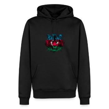 Azerbaïdjan - Sweat à capuche Premium bio Homme - noir - Devant - Nico (187cm)