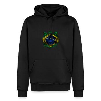 Brésil - Sweat à capuche Premium bio Homme - noir - Devant - Nico (187cm)