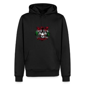 Burundi - Männer Premium Bio Hoodie - Schwarz - Vorne - Nico (187cm)