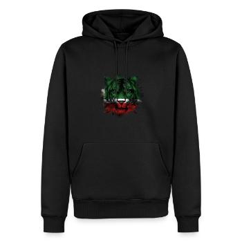 Tchétchénie - Sweat à capuche Premium bio Homme - noir - Devant - Nico (187cm)