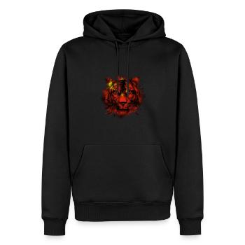 China - Männer Premium Bio Hoodie - Schwarz - Vorne - Nico (187cm)