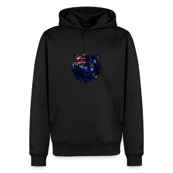 Îles Cook - Sweat à capuche Premium bio Homme - noir - Devant - Nico (187cm)