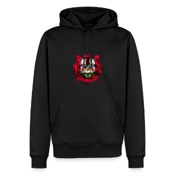 Bermuda - Männer Premium Bio Hoodie - Schwarz - Vorne - Nico (187cm)
