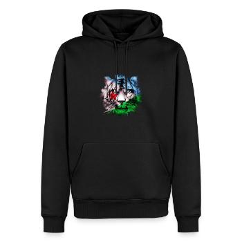 Dschibuti - Männer Premium Bio Hoodie - Schwarz - Vorne - Nico (187cm)