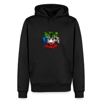 Guinée équatoriale - Sweat à capuche Premium bio Homme - noir - Devant - Nico (187cm)