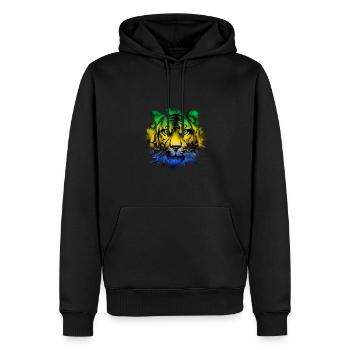 Gabun - Männer Premium Bio Hoodie - Schwarz - Vorne - Nico (187cm)