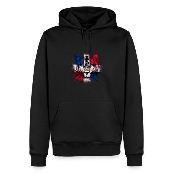 République dominicaine - Sweat à capuche Premium bio Homme - noir - Devant - Nico (187cm)