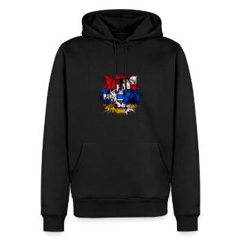Haut-Karabakh - Sweat à capuche Premium bio Homme - noir - Devant - Nico (187cm)