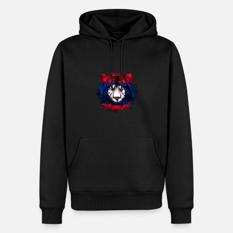 Laos - Sweat à capuche Premium bio Homme - noir