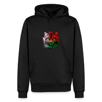 Madagascar - Sweat à capuche Premium bio Homme - noir - Devant - Nico (187cm)