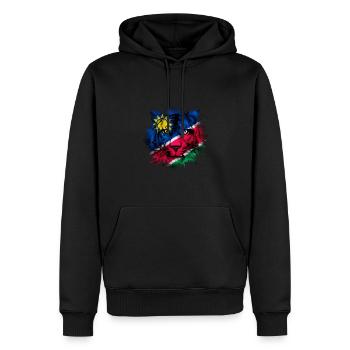 Nauru - Männer Premium Bio Hoodie - Schwarz - Vorne - Nico (187cm)