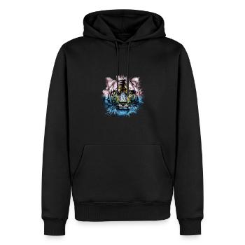 Saint-Marin - Sweat à capuche Premium bio Homme - noir - Devant - Nico (187cm)