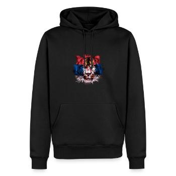 Serbien - Männer Premium Bio Hoodie - Schwarz - Vorne - Nico (187cm)