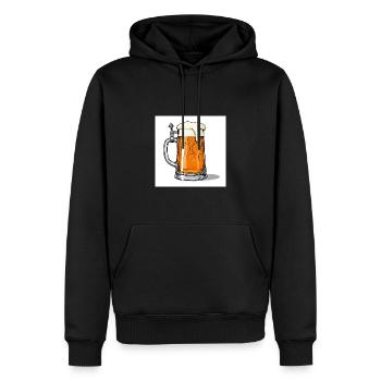 Chope à bière : symbole du brassage allemand - Sweat à capuche Premium bio Homme - noir - Devant - Nico (187cm)