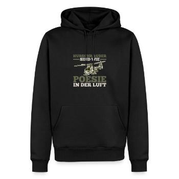Pilot Helikopter Hubschrauber - Männer Premium Bio Hoodie - Schwarz - Vorne - Nico (187cm)