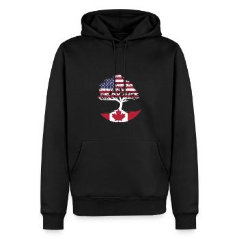 Canadian Roots American Grown Canada Flag - Männer Premium Bio Hoodie - Schwarz - Vorne - Nico (187cm)
