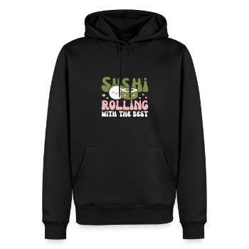 sushi rouler avec le meilleur Kawaii Sushi - Sweat à capuche Premium bio Homme - noir - Devant - Nico (187cm)