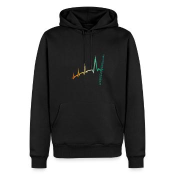 Flûte Heartbeat Flûte - Sweat à capuche Premium bio Homme - noir - Devant - Nico (187cm)