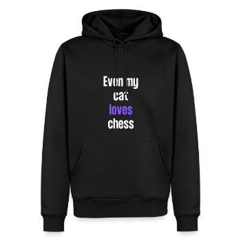 Sogar meine Katze liebt Schach - Männer Premium Bio Hoodie - Schwarz - Vorne - Nico (187cm)