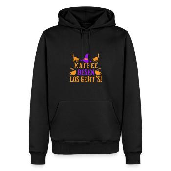 Sorcière Sorcière Balai Sorcière Costume Halloween - Sweat à capuche Premium bio Homme - noir - Devant - Nico (187cm)