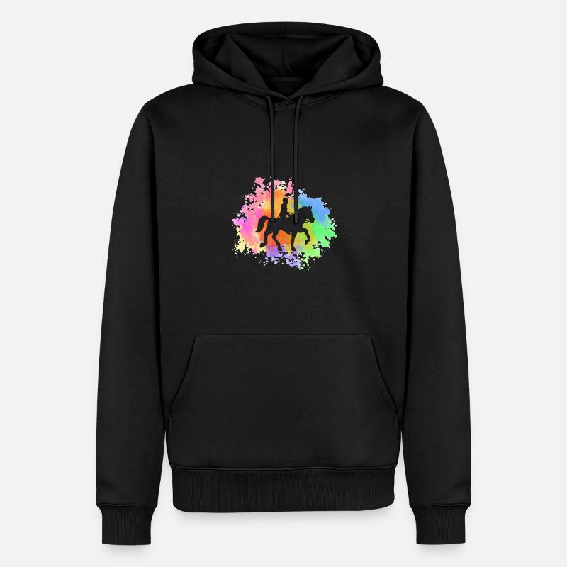 Cheval - Sweat à capuche Premium bio Homme - noir