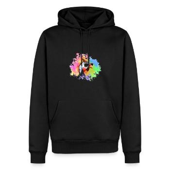 Hühner Hahn Perlhuhn - Männer Premium Bio Hoodie - Schwarz - Vorne - Nico (187cm)