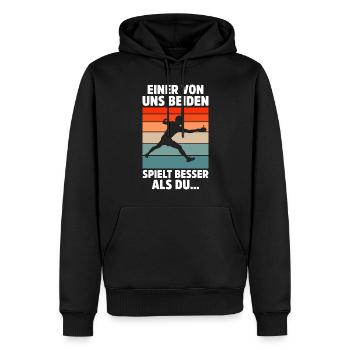 Tischtennisspieler Geschenk Ping Pong Tischtennis - Männer Premium Bio Hoodie - Schwarz - Vorne - Nico (187cm)
