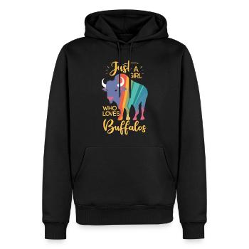 Nur ein Mädchen, das Buffalos liebt Büffel - Männer Premium Bio Hoodie - Schwarz - Vorne - Nico (187cm)