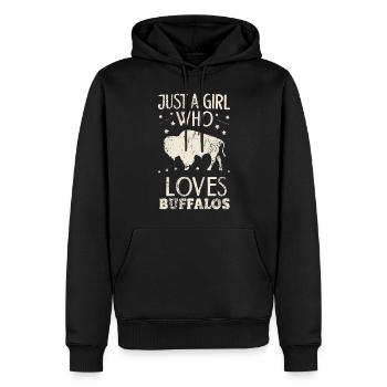 Nur ein Mädchen, das Buffalos liebt Büffel - Männer Premium Bio Hoodie - Schwarz - Vorne - Nico (187cm)