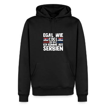 Serbe Serbe Serbie - Sweat à capuche Premium bio Homme - noir - Devant - Nico (187cm)