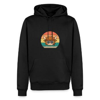 Büffel Rind Ochsen - Männer Premium Bio Hoodie - Schwarz - Vorne - Nico (187cm)