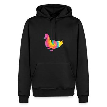 Canards - Sweat à capuche Premium bio Homme - noir - Devant - Nico (187cm)