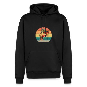 Hühner Hahn Perlhuhn - Männer Premium Bio Hoodie - Schwarz - Vorne - Nico (187cm)